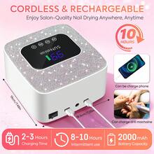 SUN S50 UV LED Nail Dryer Rechargeable 57 LED Lamp Beads Nail Lamp Professional Curing Of All Gel Nail Polish Curing Lamp Tools - White - View 6