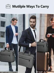 15.6-Inch Laptop Bag, Waterproof Computer Messenger Bag, Expandable Briefcase, Unisex, Travel, College, Business Laptop Bag - Multicolor - View 8