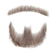 逼真全手工绑扎山羊胡假胡，蕾丝隐形假胡子，适用于万圣节装扮、男士化妆、娱乐/戏剧/派对/电影道具（黑色） - 棕色 - 查看 4