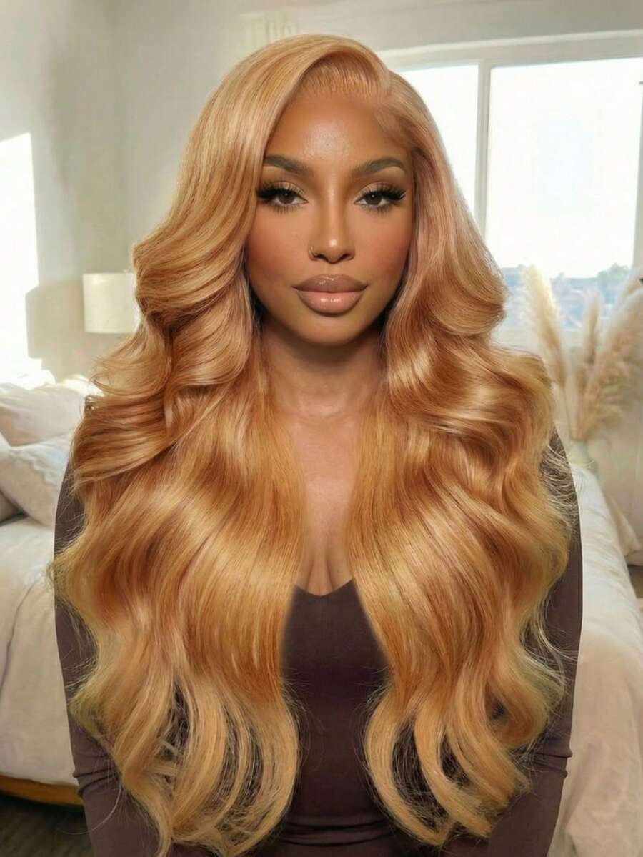 Arsenco Honey Blonde HD Lace Front Wig Human Hair Pre Plucked Body Wave Honey Blonde Wig Human Hair  Lace Frontal Wigs Colored 27# 30 Inch - S27 - 查看 1