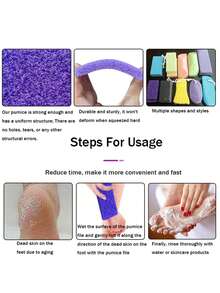 JEARLYU 2/3/5/8/10pcs Foot Pumice Stone Foot Scrubber Foot File PU Foam Pumice Stone Cleaning Pumice Stone File To Remove Calluses And Dead Skin Brush - Purple - View 5