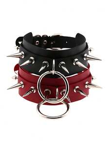 BMOR New Exaggerated Harajuku Style O-Ring Choker Necklace, Rivet Spiked Punk Collar Necklace For Nightclub, Bar, Street Photography - Black - View 5