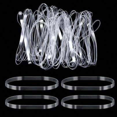 50 Pcs Clear Large Rubber Bands Transparent High Elastic Rubber Bands Stretchable Heavy Duty For Securing Thick Files Garbage Office Crafts