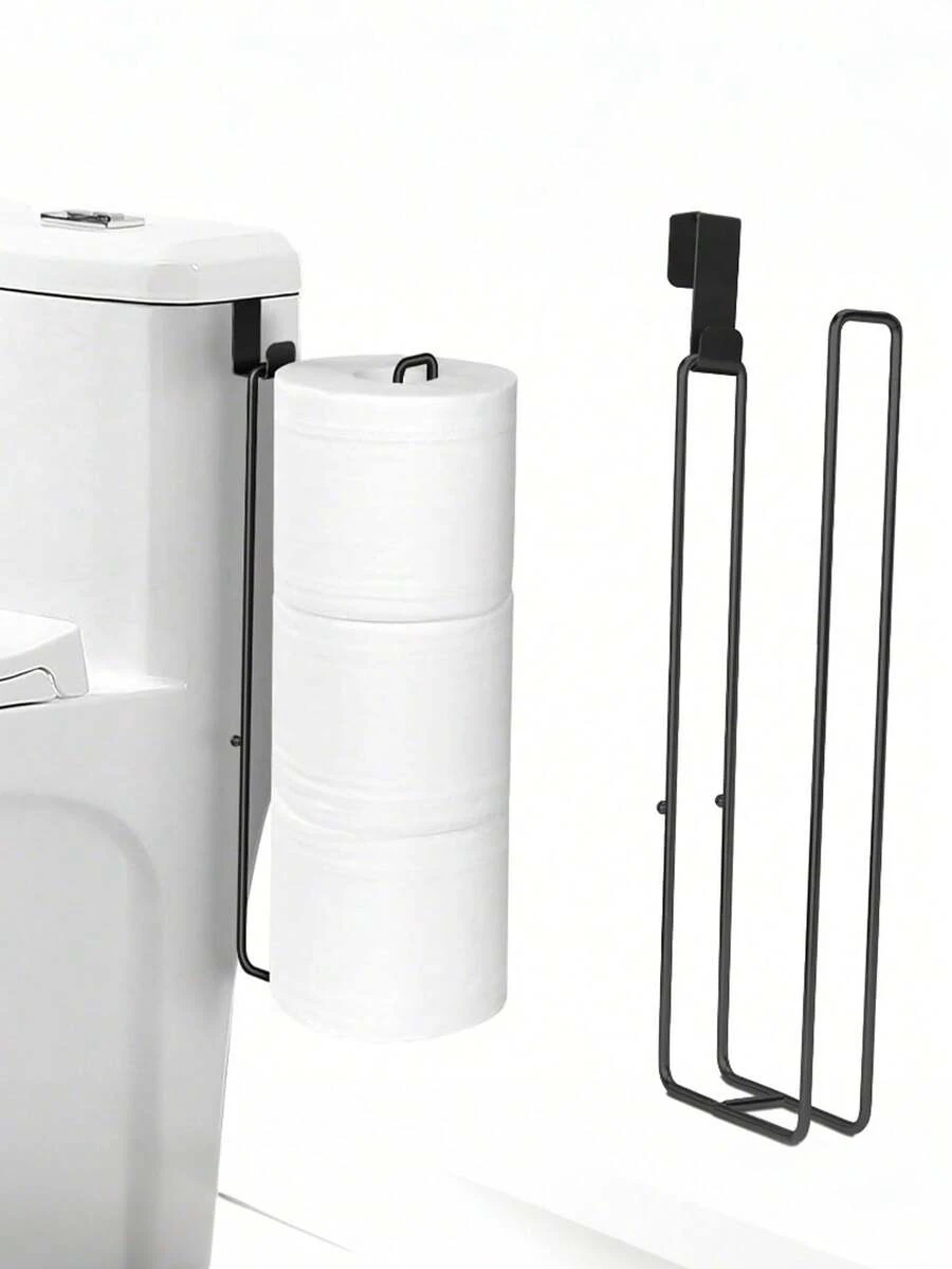 No Drill Toilet Paper Holder, Iron Bathroom Toilet Paper Rack Adhesive On Door/Wall, Wall-Mounted Toilet Paper Holder, Kitchen Paper Towel Rack, Can Hold Multiple Rolls, Space-Saving Design, Iron Bathroom/Kitchen Towel Rack, Bathroom Storage, Kitchen Storage