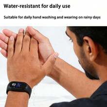 2条/套情侣TPU硅胶LED数字表带，1条黑色，1条粉色，配有4条可替换表带，显示时间、月份、年份、星期，适合上学、日常佩戴、节日及送礼。 - 彩色 - 查看 3