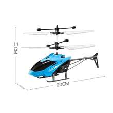 Helicópteros, Helicóptero De Juguete Teledirigido Con Mando A Distancia, Luces LED - Azul - Ver 11