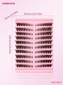 DIY Cluster Lashes 8–16mm Mixed Length – Natural Wispy Individual False Eyelashes, Lightweight & Reusable Lash Extension Kit For Beginners, Includes Tweezers & Lash Brush - View 9