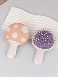 1支装迷你蘑菇发梳，男女老少皆宜 - 旅行尺寸，可轻松放入钱包、口袋、背包 - 适用于所有发质的迷你顺发梳，发梳，梳子，美发工具，理发沙龙美发产品及配件 - 彩色 - 查看 1