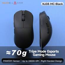 Ratón inalámbrico para juegos AJAZZ NJ08 MC de triple modo, sensor PAW3311, 24000 DPI, 70g de peso ligero, RGB, Tipo-C - Ver 12