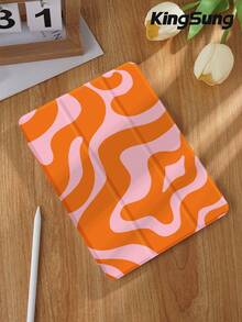 波浪纹简约线条图案平板电脑保护套，兼容9.7/10.2/10.5/10.9/12.9/Pro 11（第十代），兼容三星Galaxy Tab S6 Lite 10.4英寸，兼容Kindle Paperwhite（第十二代，2024年发布），Kindle（第十一代，2022年发布），Kobo Clara Colour，柔软防摔保护，智能支架/自动唤醒/睡眠功能 - 彩色 - 查看 2