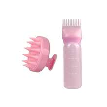 Set de 3 piezas para el cuidado del cabello: Cepillo de masaje para el cuero cabelludo de silicona, peine reutilizable y botella rociadora - Masajeador suave para el cuero cabelludo apto para todo tipo de cabello, de alta calidad, fácil de usar, peine de silicona duradero - Ver 11