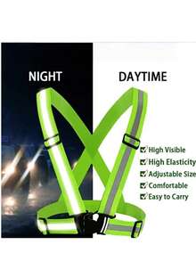 Reflective Safety Vest With Adjustable Waist Belt, Shoulder Strap, Arm Band And Leg Strap - Multicolor - View 5