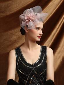 1件羽毛头饰发箍，女士茶会帽，肯塔基德比帽，婚礼新娘头饰发箍夹，适合女性、女孩，生日、母亲节、万圣节、圣诞节礼物 - 彩色 - 查看 17