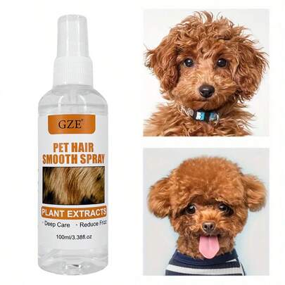 GZE Pet Hair Smooth Spray - Utredande och glansgivande spray för hundar och katter - Eliminerar tovor och knutar, Vårdar pälsen - Snabbtorkande, leave-in-formula - Valp