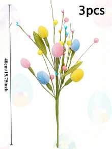 Easter Home Decor - Artificial Flowers With Eggs, Spring Indoor Outdoor Decorations, Easter Table And Tree Decor, Holiday Celebration (Pink Yellow) - Multicolor - View 11