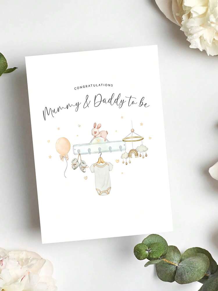 1张可爱的新生儿欢迎贺卡，是送给新手父母的完美婴儿派对和生日礼物 - 多色 - 查看 6