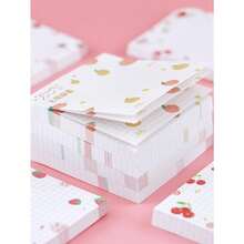 Random 1pc Cute Cherry Pattern Sticky Notes | 80-Sheet Creative Decorative Stationery For Office Study Home Reminder - A - Xem 4