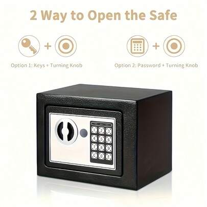 Small Home Safe, Safe, Office & Home Password Safe, Bedside Cabinet, Password & Key Safe, Safe