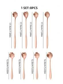 4pcs Flower Design Spoon - Rose Gold - View 2