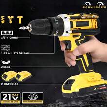 Taladro Atornillador De Impacto Inalámbrico 21v 2 Batería FUTUREM FM-000111 Amarillo - Amarillo - Ver 6