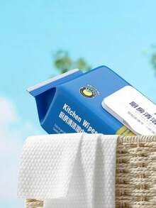 80 Sheets Heavy Duty Kitchen Wet Wipes, Extra Large Pack, Thick & Strong, Grease & Stain Removal, Lemon Scented, Suitable For Cleaning Stove, Oven, Countertops - Yellow Special Offer - View 2