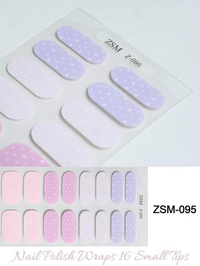 SSemi Cured Gel Nail Strips , Jelly Beige, 16 Pcs Gel Nail Wraps, Stickers, No UV Light Required, Salon Quality, Long Lasting