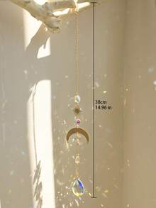 1 chiếc chuông gió pha lê hình trăng sao vàng, trang trí cửa sổ hình lăng kính cầu vồng, phong cách Boho với họa tiết bướm, thích hợp cho sân vườn và phòng ngủ, món quà tuyệt vời cho người yêu thích yoga và thiền định. - Nhiều màu - Xem 15