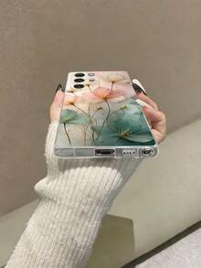 Funda protectora transparente delgada con diseño floral pintado a prueba de golpes compatible con Samsung Galaxy S26, S25, S24, 10, 9, Note 9, 12C, Note 11 Pro, Note 8 Pro, 9C, 9A, 17, 17 Pro, 16, 15 XR, 7, 8, 16 Pro Max, 13, 14, 11, 12 Pro Max, 13 Pro Max, 14 Pro Max, versión internacional, no la versión nacional - transparente - Ver 6