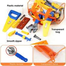 13/21/31件套过家家工具箱套装,包含螺丝刀和逼真的工具玩具,适合儿童,互动游戏场景设计,男女皆宜,生日礼物 - 彩色 - 查看 9