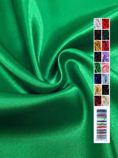 1pc Satin Fabric, Solid Color Satin Charmeuse Fabric, Faux Silk Fabric, Red Fabric, Red Satin Fabric, Decorative Gift Box Fabric, DIY Craft Fabric, Clothing Lining Fabric, Wedding Decor Fabric