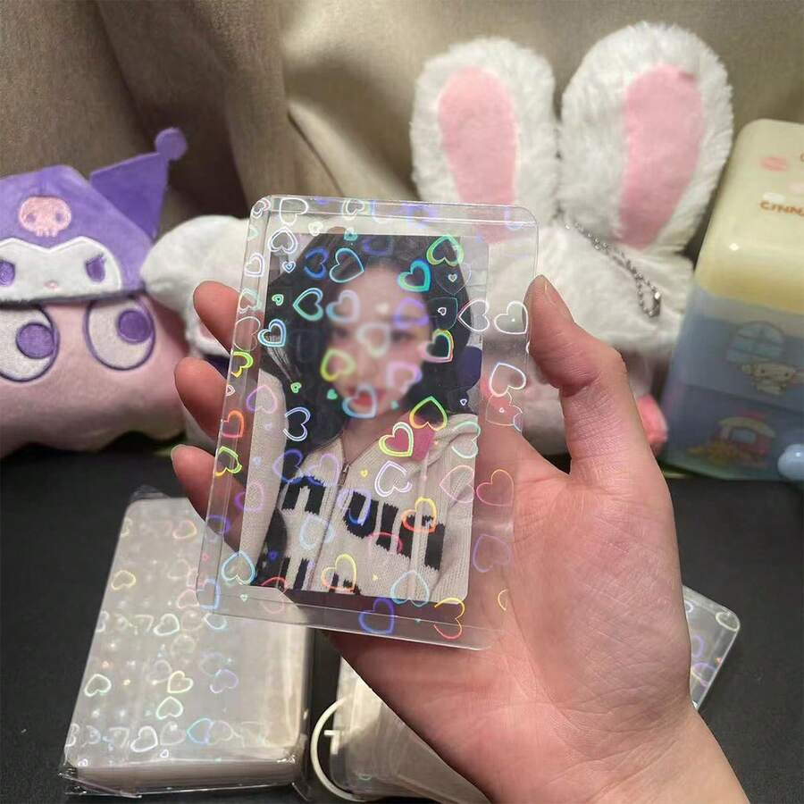 20/8/4/1 件装激光卡套,棒球卡保护套,迷你卡套,K-Pop 卡套,用于存放偶像照片卡,采用激光全息设计,3 英寸 x 4 英寸,硬质顶部装载卡盒,适合收藏和保护卡片。 - su'kou - 查看 1