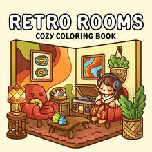 1 Piece Vintage Room Adult & Kids Coloring Book, Learning Supplies Toy, Suitable For Back To School Essential, Bold Simple Design, Relax Mind, Christmas, Halloween, Birthday Gift, Children's Day, Student Supplies - Multicolor - View 2