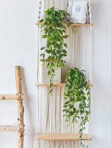 1株人造悬挂植物，仿真悬挂绿植，盆栽装饰植物，仿桉树藤蔓，曼陀罗藤蔓盆栽，适合室内/室外架子装饰，情人节礼物（不含花盆） - 綠色 - 查看 2