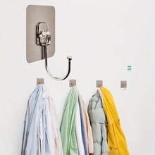 10 móc treo không cần khoan, có keo dính chắc chắn, thích hợp để treo chìa khóa, quần áo, đồ dùng nhà bếp và phòng tắm, thỏa sức sáng tạo! - Nhiều màu - Xem 4
