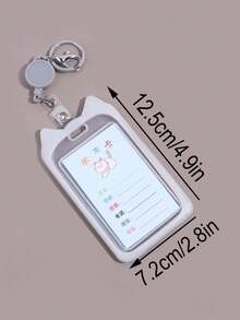 1pc Cute Cat Card Holder, Creative Keychain Pendant, Suitable For Campus Student Meal Card, Bus Card, Work ID Card, Travel Portable Card Holder - Set - View 2