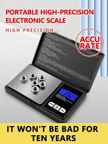 1个100克高精度多功能电子秤，珠宝秤，迷你不锈钢电子秤，口袋电子秤，黄金秤，便携式口袋秤，医用珠宝电子秤，厨房秤，实用工具，厨房用品，精确测量食品配料（不含电池） - 彩色 - 查看 3