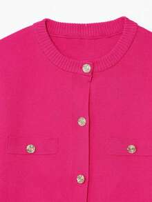 Áo dệt kim tay ngắn tối giản đa năng DEEKA mùa hè mới về dành cho nữ - Mẫu thời trang xuân hè - Hồng đỏ 1 - Xem 8