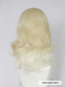 Sweet Style Light Gold Ombre Medium Curly Wig, Cute Bangs Design, Versatile For Anime Cosplay, Parties & Daily Street Style - Champagne - View 6