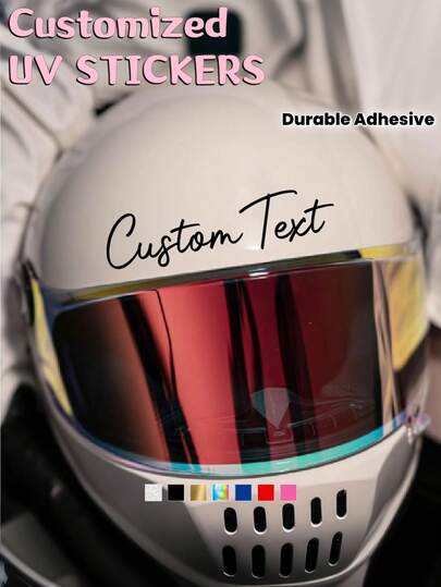 3pcs Customized Stickers (5cm, 10cm, 15cm, 20cm), Personalized Handwritten Font Waterproof Durable Stickers Suitable For Motorcycle Helmet, Car Trunk, Skateboard, Water Bottle, Laptop, UV Protected Self-Adhesive Stickers