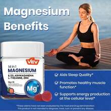 VPOAJ DeepCalm Magnesium Complex Gummies - Ashwagandha & L-Theanine Blend With D3 & Zinc, 90 Count - One - View 4