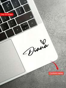 12pcs Of Customized Personalized Names With Heart Patterns, Personalized Logos/Photos, And Durable, Suitable For Mother's Day, Glass Cups, Bottles, Phone Cases, Headphones, Water Bottles, Notebooks, Windows, Etc - Multicolor - View 2