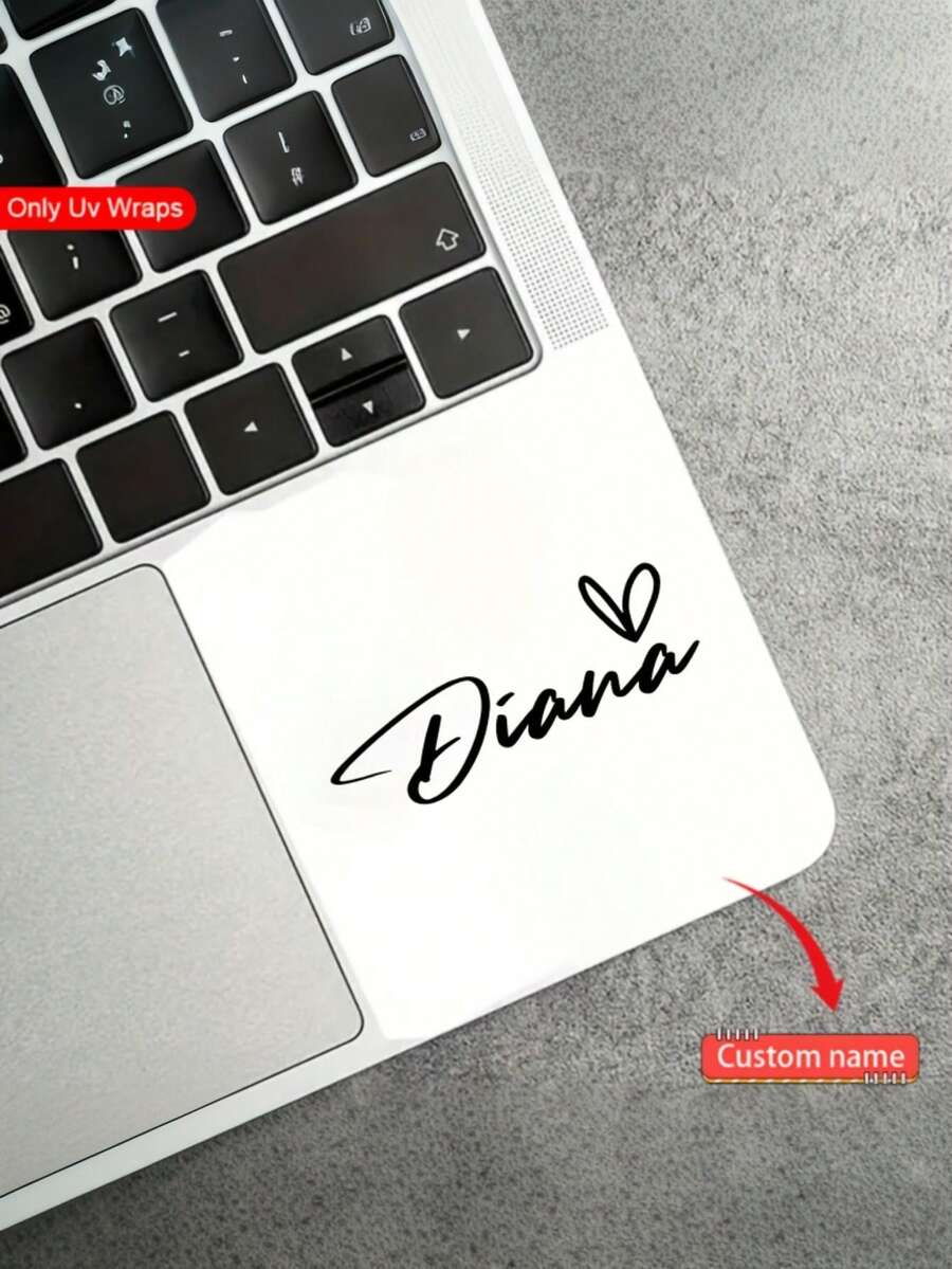 12pcs Of Customized Personalized Names With Heart Patterns, Personalized Logos/Photos, And Durable, Suitable For Mother's Day, Glass Cups, Bottles, Phone Cases, Headphones, Water Bottles, Notebooks, Windows, Etc