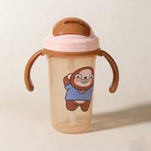 1pc Children's Water Cup With Lid And Handle, Spill-Proof Thermal Resistant Portable Baby Cup - Multicolor - View 5