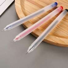 6-20支装塑料笔记本简约圆珠笔，黑色、红色、蓝色可选，带替换笔芯，笔尖粗细0.5毫米，适用于办公室、学校、商务、学生文具、返校季等场合。 - 磨砂筆 - 查看 10