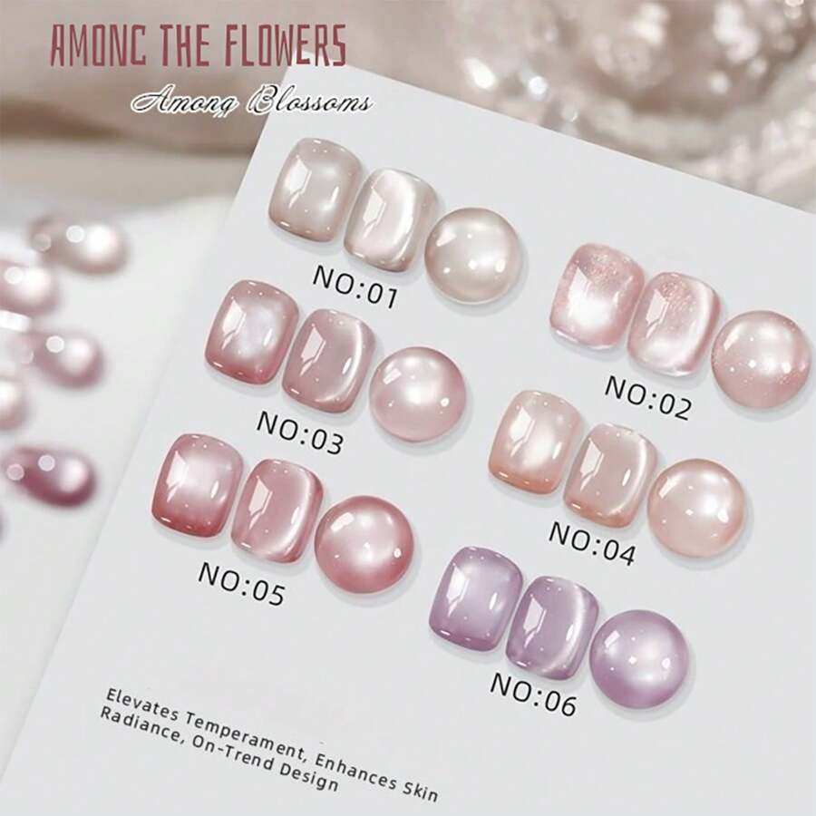 10ml Esmalte de uñas de gel de ojo de gato con diseño floral 2026 Nuevo brillo de purpurina que ilumina, rosa nude, esmalte de gel de uñas de ojo de gato con perlas de seda, adecuado para salón de uñas, uñas rosas y moradas exclusivas, suministros de arte de uñas