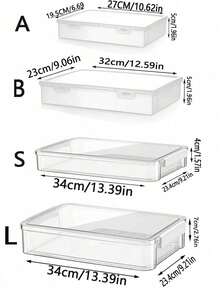 1 pieza Caja de archivo transparente tamaño A4 con asa, caja de almacenamiento de plástico PET, portador de tarjeta de identificación, contenedor de almacenamiento apilable portátil para papeles, revistas, fotos y documentos, caja de almacenamiento transparente adecuada para el hogar, la oficina y la escuela - transparente - Ver 2