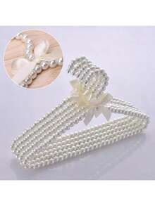 1pc Princess Style Pearl Hanger, Clothing Store Bridal Dress Hanger With Bow, Home Garment Rack - Multicolor - View 1