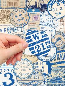 50pcs Vintage Journey Ticket Stub Stickers Retro Style Niche Handbook Phone Case Notebook Luggage Decorative Stickers - A - View 9