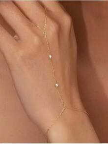 1pc Fashion Elegant Beaded Bracelet, Women's Ring Bracelet Gold Jewelry, Minimalist Stainless Steel Waterproof Bracelet, Stylish Accessory Gift - Horse eye - View 5