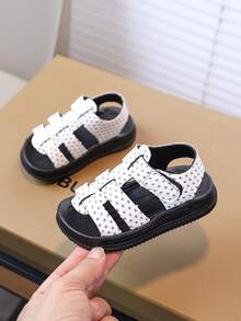 Kids Rhinestone Open Toe Sandals, Girls Hook And Loop Closure Easy On/Off, Non-Slip Soft Bottom, Kindergarten Outdoor Casual Sandals - White - View 3